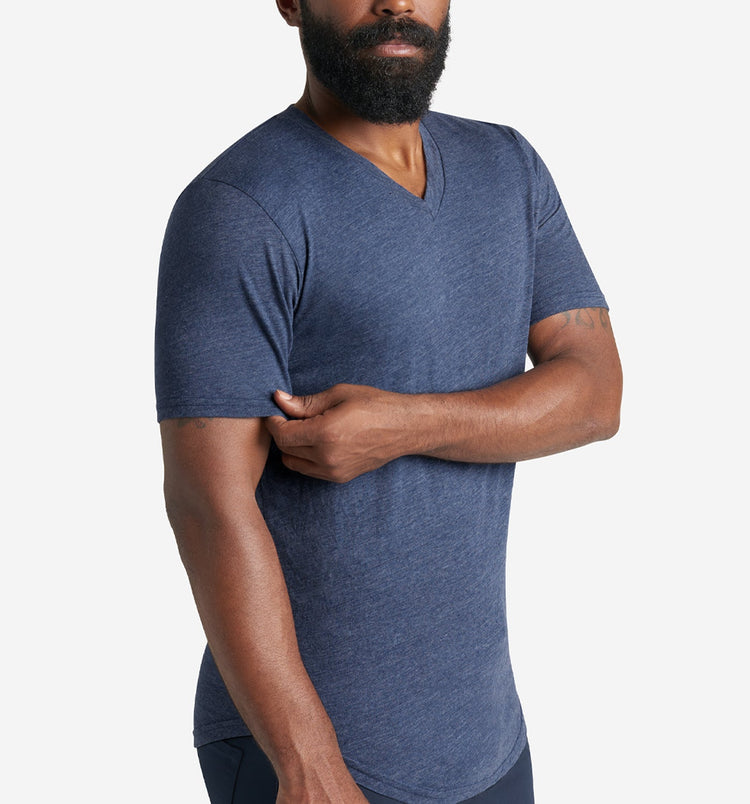 Tri-Blend Scallop V-Neck | Midnight | Goodlife
