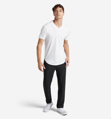 Tri-Blend Scallop V-Neck T-Shirt | White | Goodlife