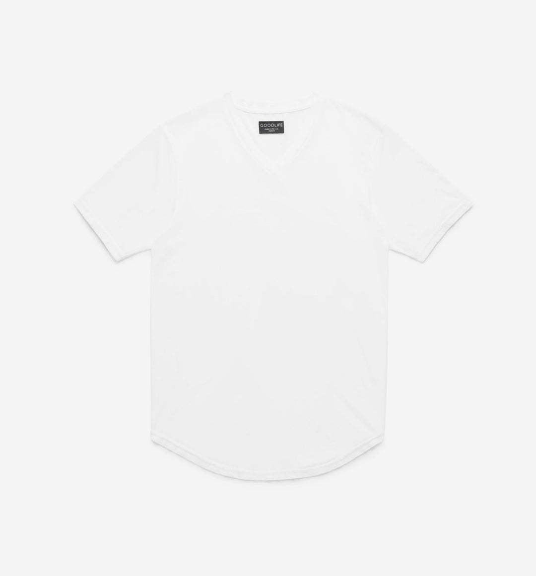 Tri-Blend Scallop V-Neck T-Shirt | White | Goodlife