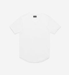Tri-Blend Scallop V-Neck T-Shirt | White | Goodlife