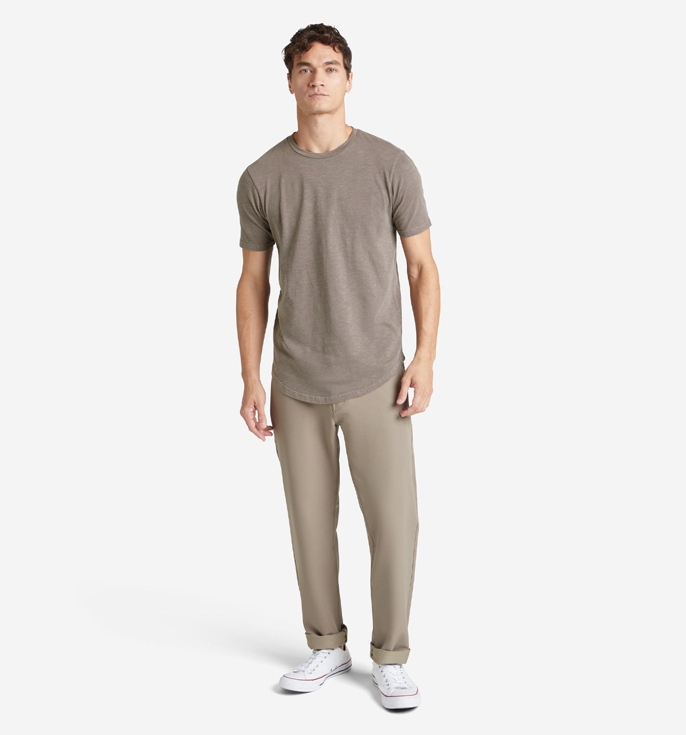 Sun-Faded Slub Scallop Crew | Espresso