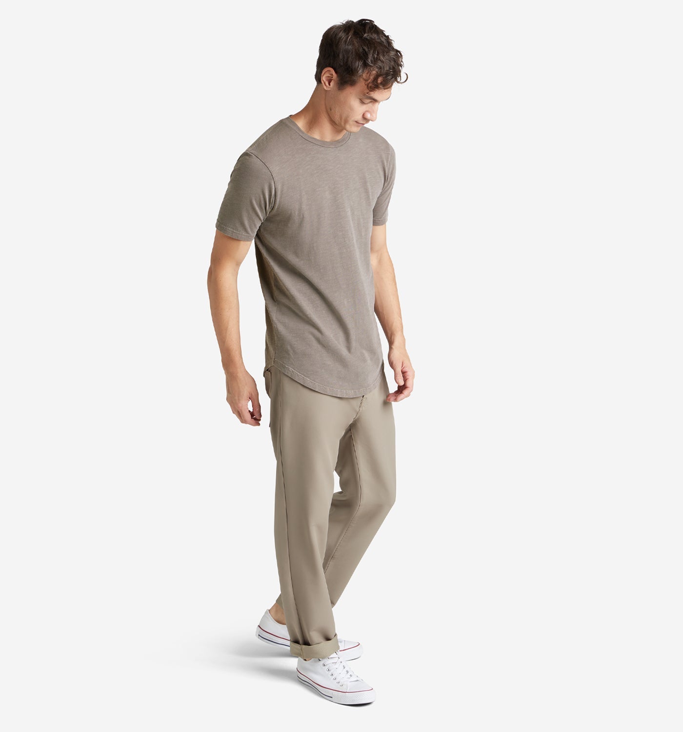 Sun-Faded Slub Scallop Crew | Espresso