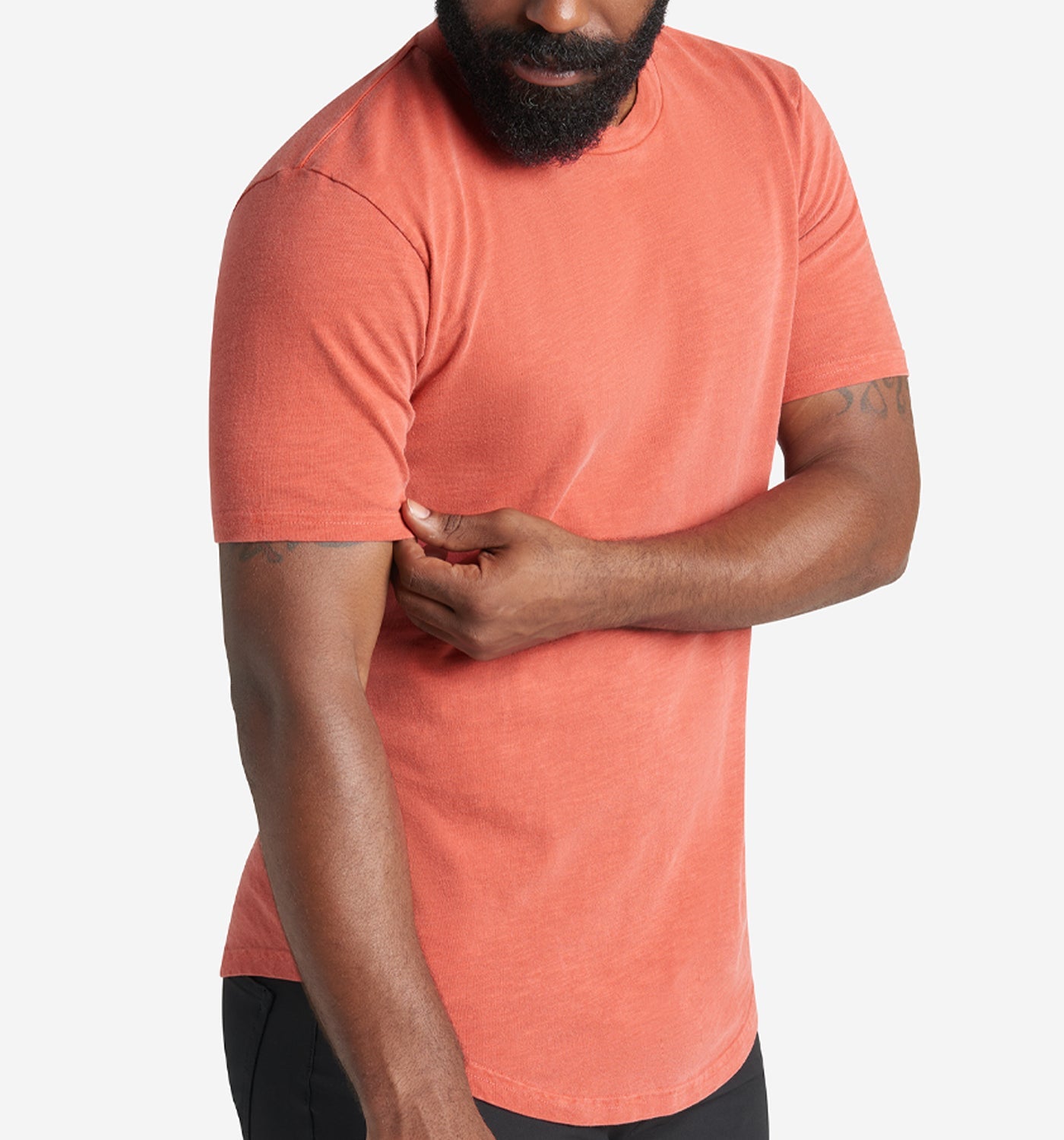 Sun-Faded Slub Scallop Crew | Paprika