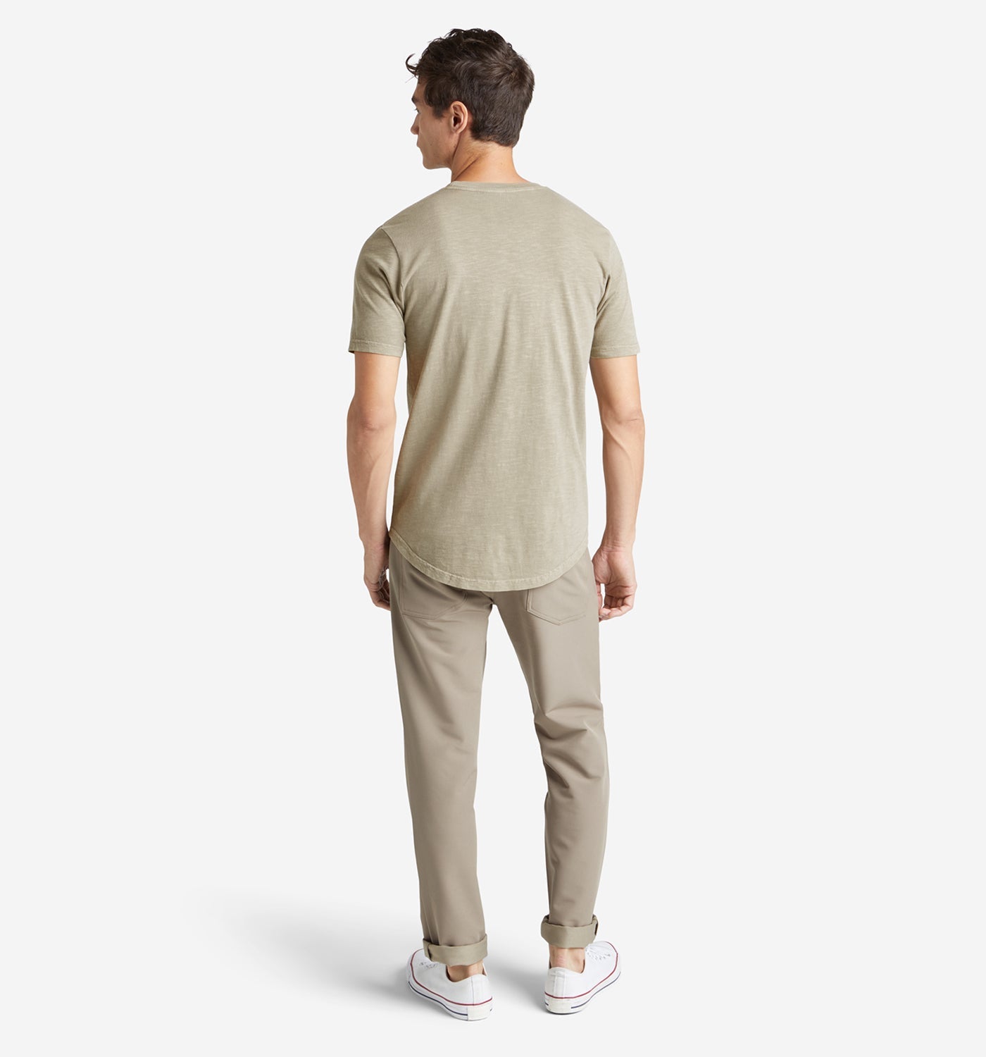 Sun-Faded Slub Scallop Crew | Timberwolf