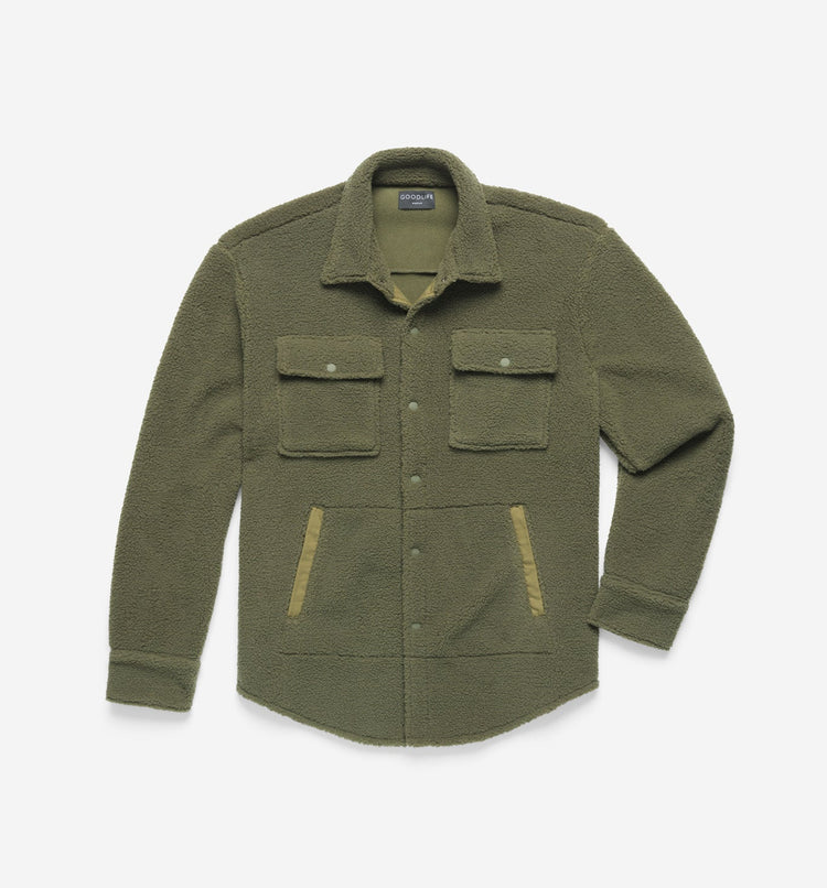 Olive shirt jacket hotsell