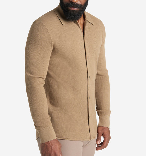 LS Mini Waffle Knit Shirt | Timber | Goodlife