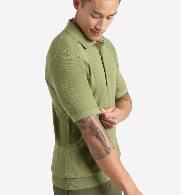Mini Waffle Knit Polo
