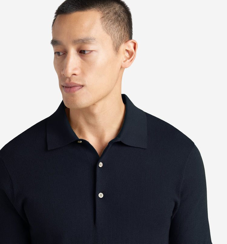 Mini Waffle Knit Polo