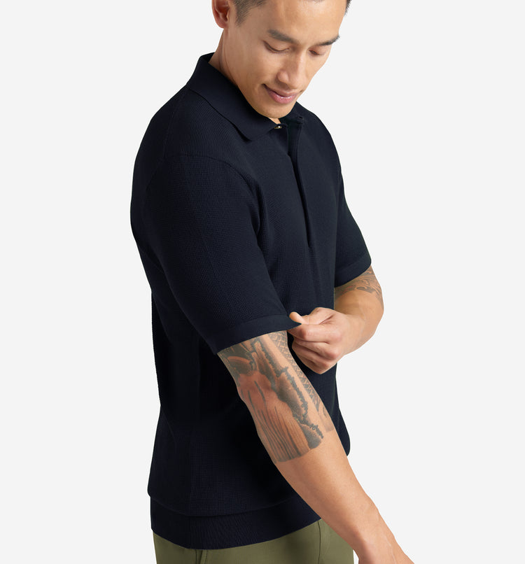 Mini Waffle Knit Polo