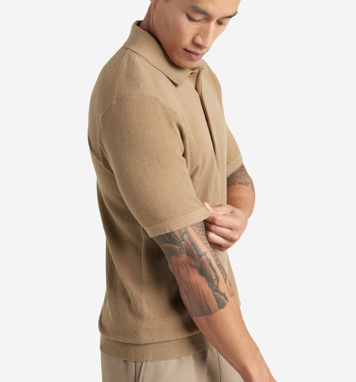 Mini Waffle Knit Polo