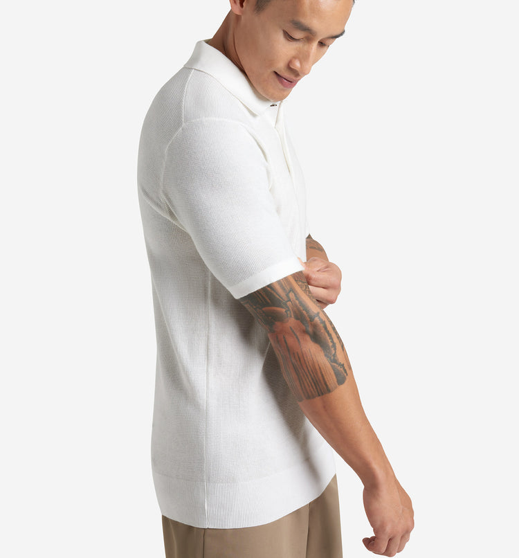 Mini Waffle Knit Polo