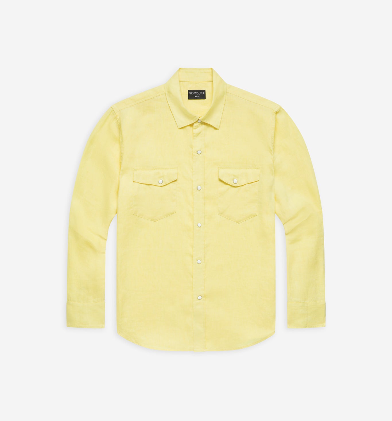 4Corner Linen Snap Shirt - Elfin Yellow – Goodlife