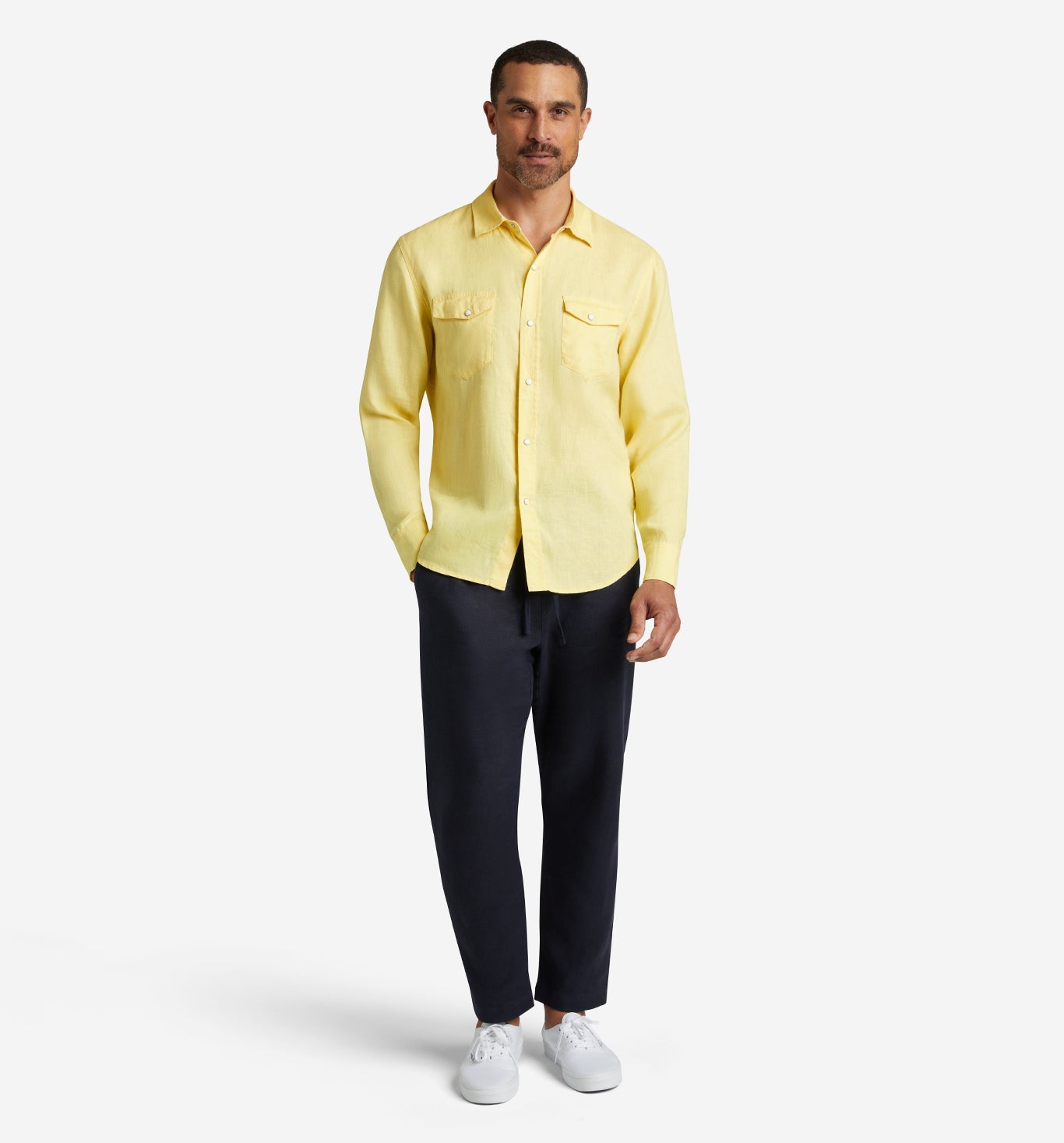 4Corner Linen Snap Shirt - Elfin Yellow – Goodlife