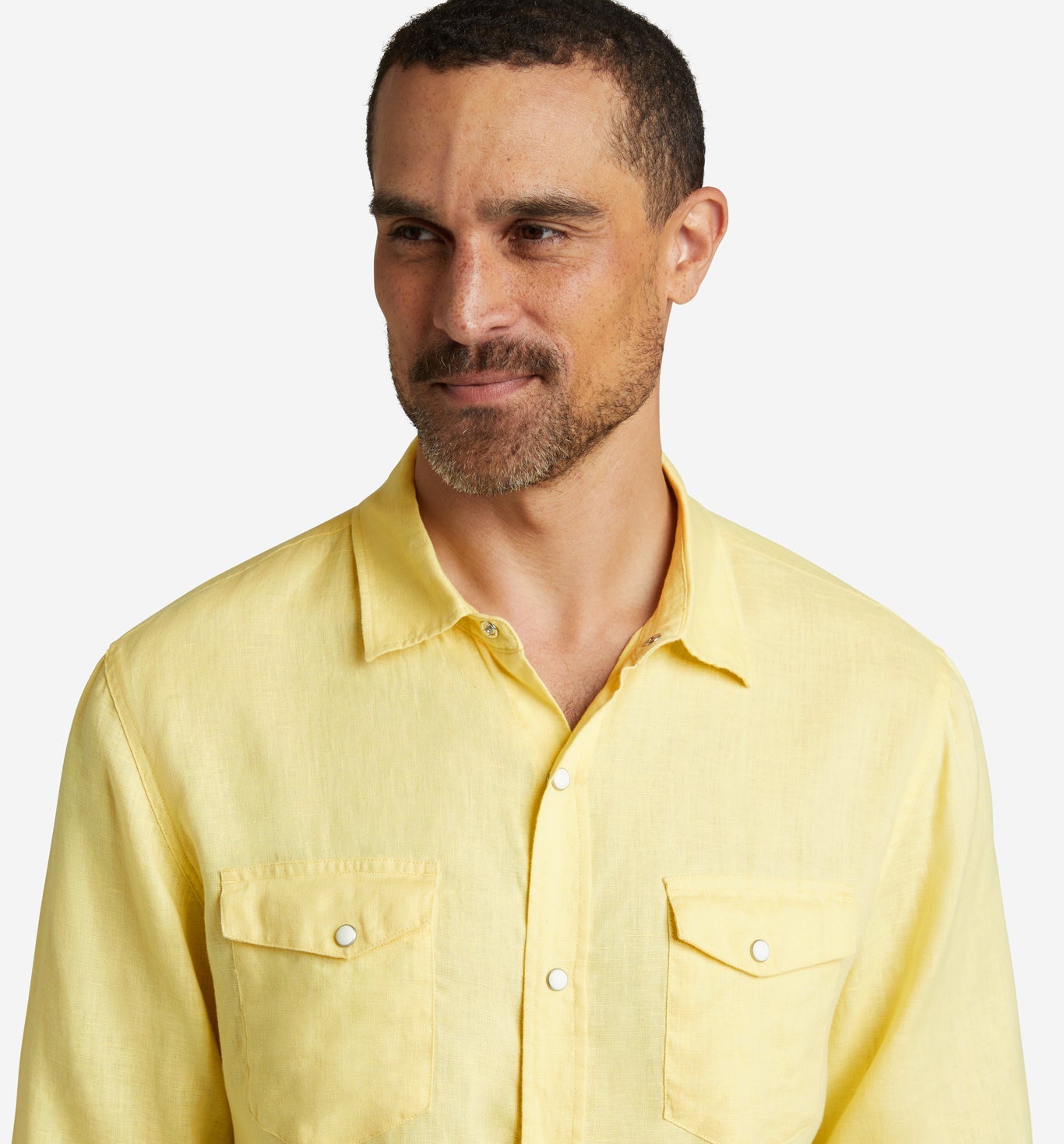 4Corner Linen Snap Shirt - Elfin Yellow – Goodlife