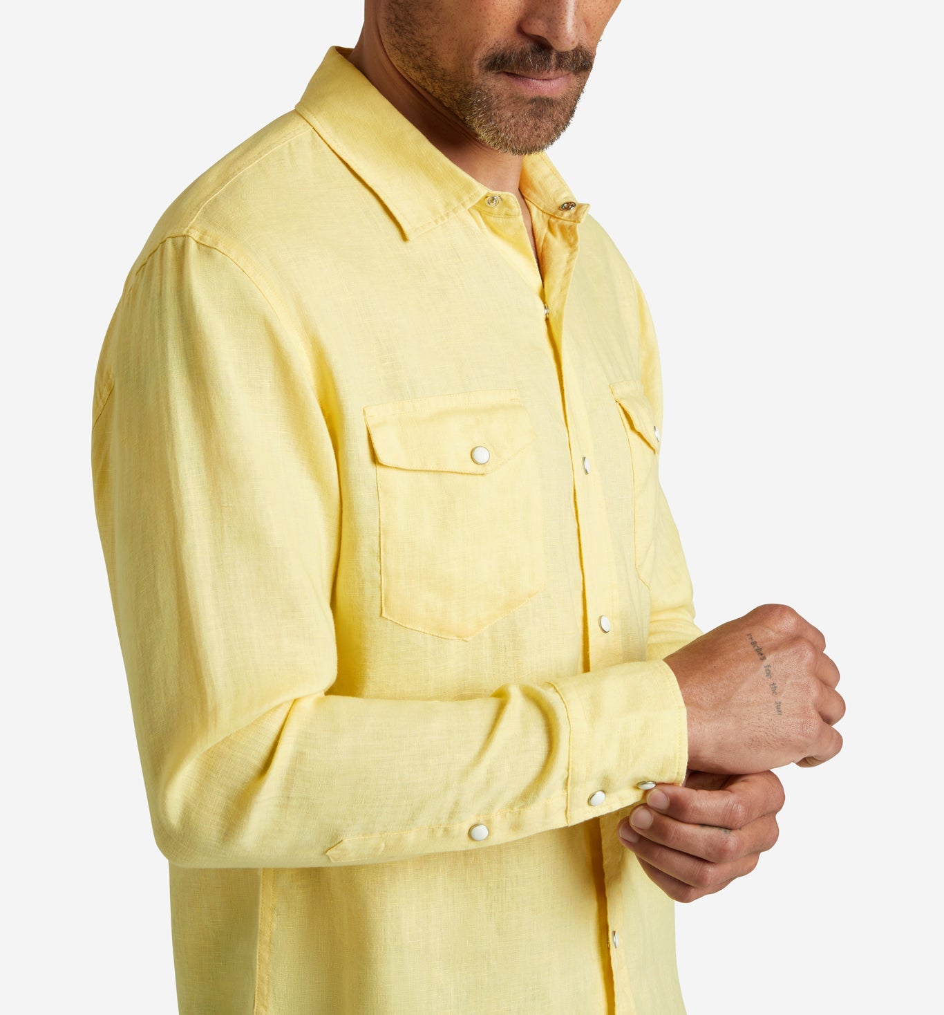 4Corner Linen Snap Shirt - Elfin Yellow – Goodlife