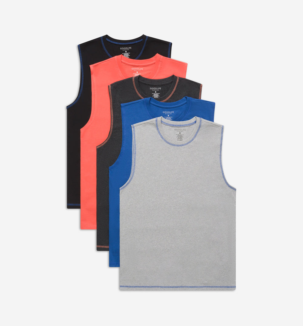 Sleeveless Tee Undershirt (5-Pack)